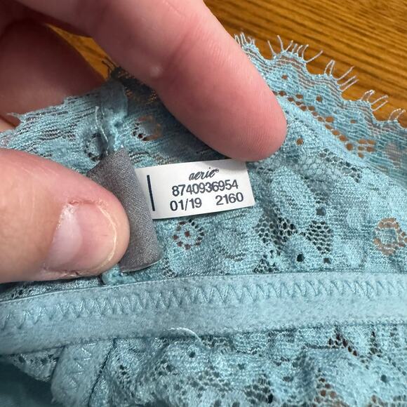 Aerie Blue Lace Wireless Longline Bralette Women's Size Small w/ Foam Padding - Picture 8 of 8